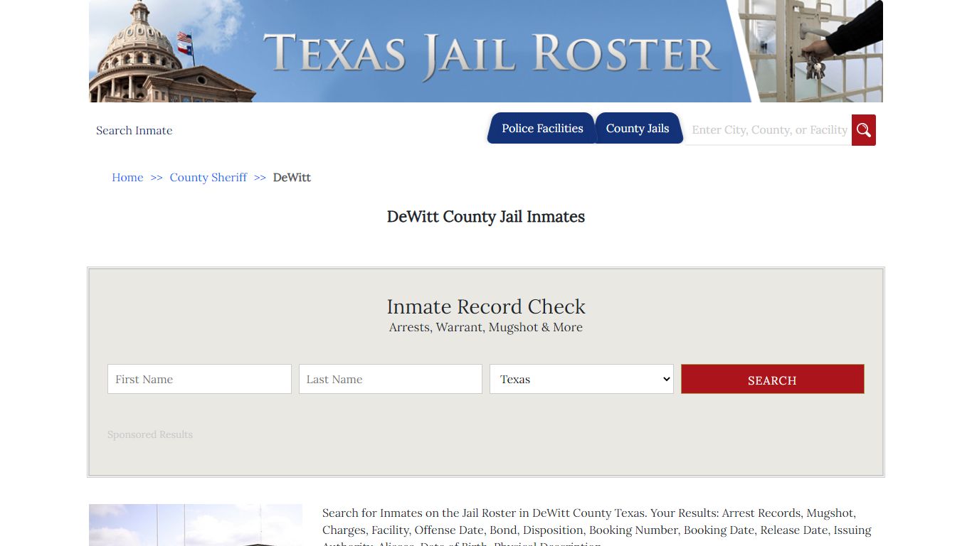 DeWitt County Jail Inmates - Jail Roster Search