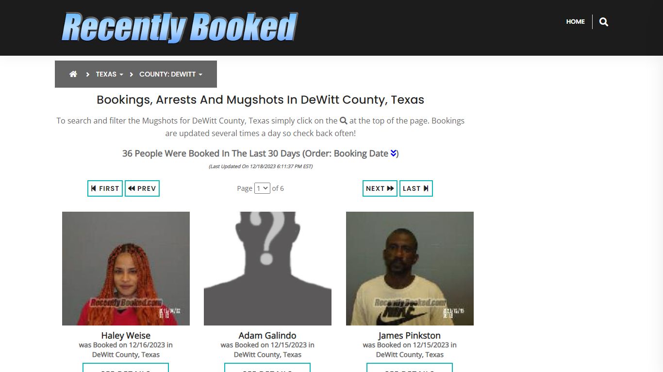 Recent bookings, Arrests, Mugshots in DeWitt County, Texas