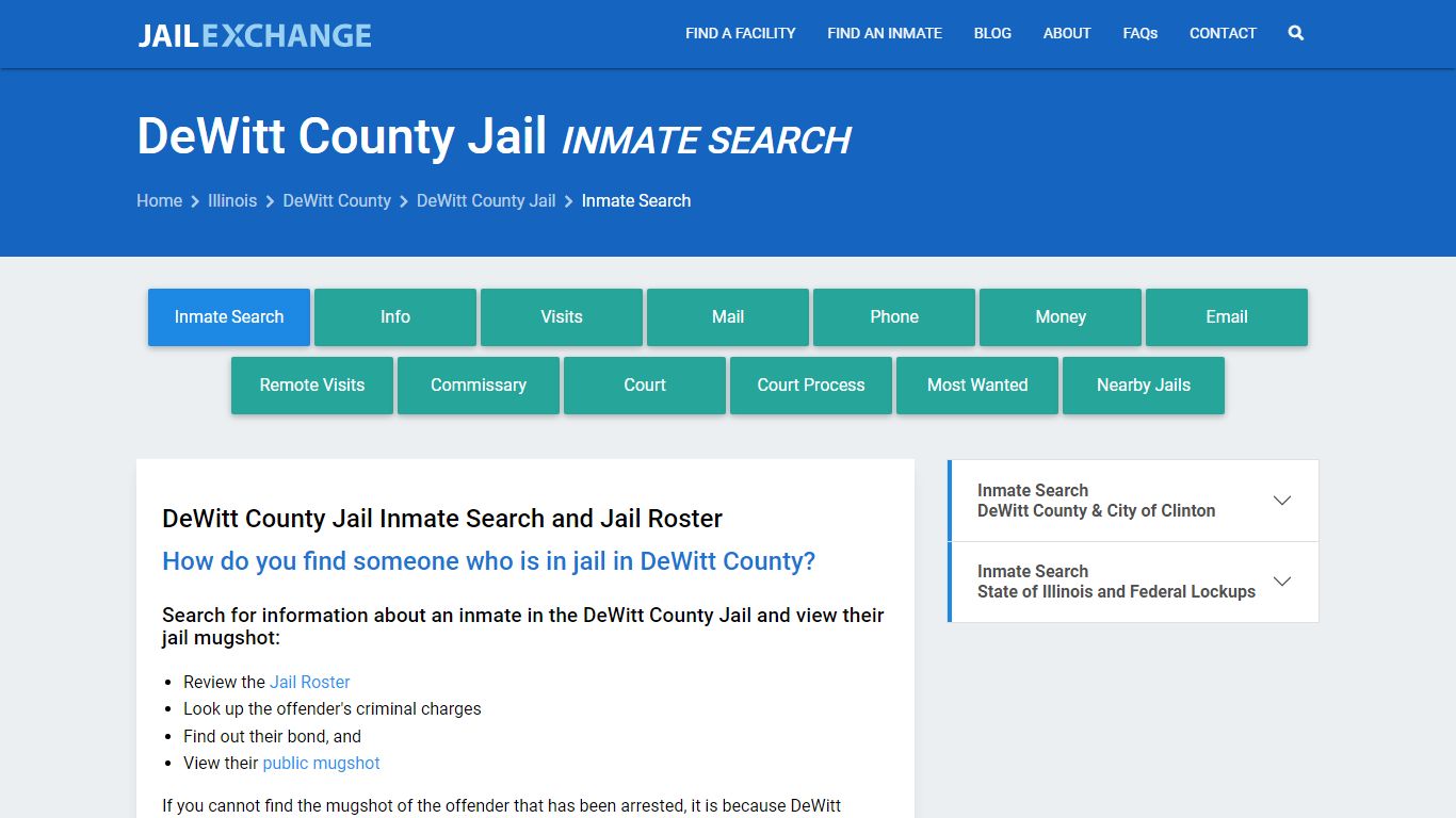Inmate Search: Roster & Mugshots - DeWitt County Jail, IL